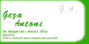 geza antoni business card