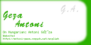 geza antoni business card